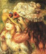 Girls Putting Flowers in their Hats renoir